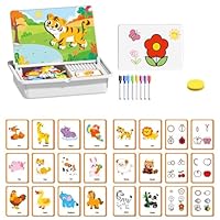 Magnetic Puzzles Face Dress Up Travel Game Double Side Preschool Educational Learning Toy for Kids, Magnetic Jigsaw Puzzle Boxes with Write Board for Adults 14+ Years Old