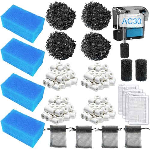 Image of 4 Sets Aquarium Filter Media Replacement for Fluval AC30 /Aquaclear 30 Power Filter - for 10-30 Gallon Aquariums