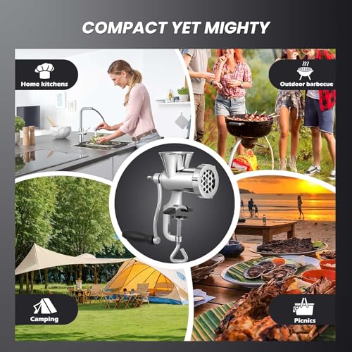 Huanyu 105B Meat Grinder Manual Stainless Steel Compact Meat Mincer Sausage Stuffer Hand-Cranked Meat Grinding Machine Household thumb #8