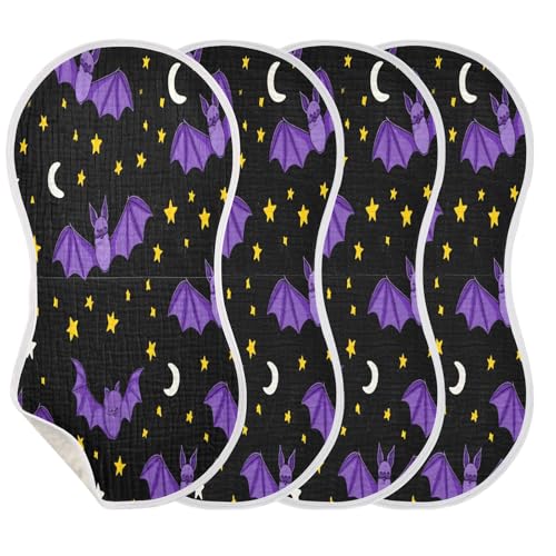 Graffiti Bat and Moon Burp Cloths Unisex Cotton Burp Cloths Absorbent and Non-Seeping Suitable for Babies, Toddlers, Newborns3