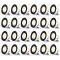 Amico 24 Pack 5/6 inch 5CCT LED Recessed Lighting, Dimmable, 12.5W=100W, 950LM, 2700K/3000K/4000K/5000K/6000K Selectable, Retrofit Can Lights with Baffle Trim, IC Rated - ETL & FCC, Black