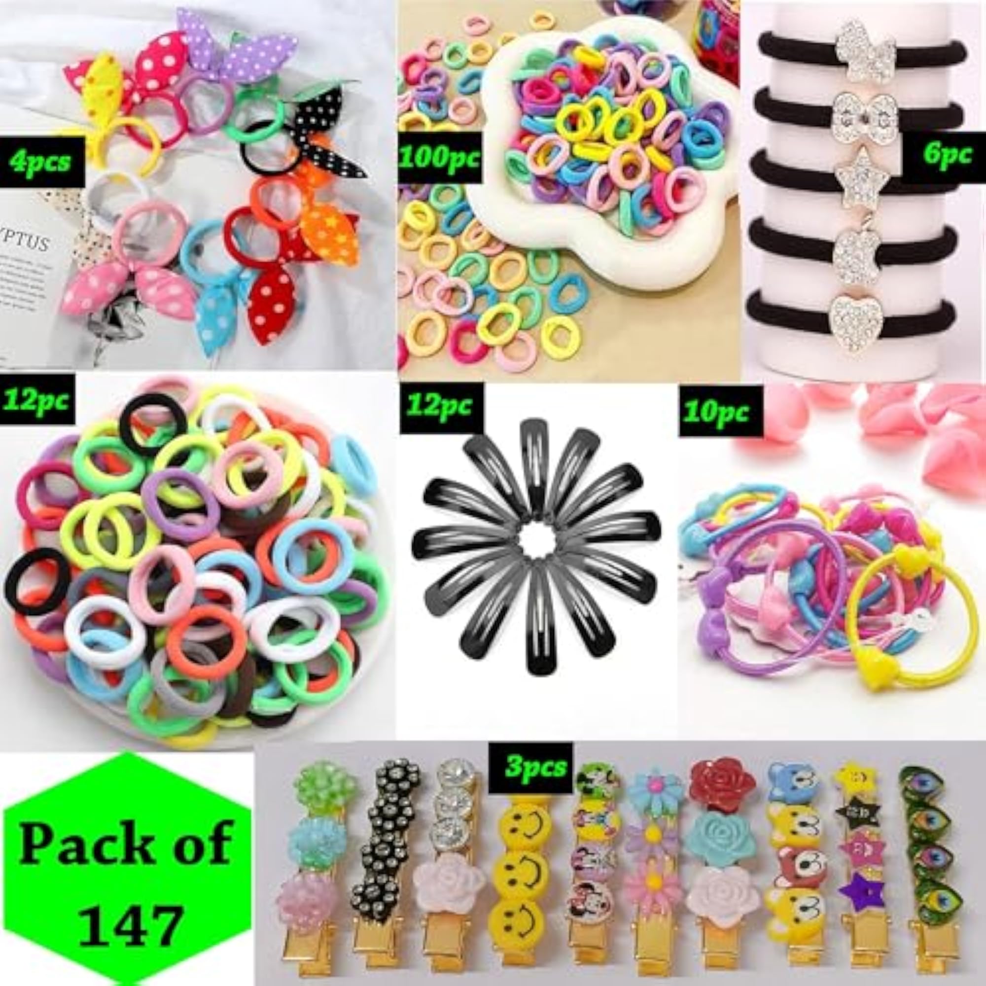 Baby Hair Band Combo Pack with 147 Pieces