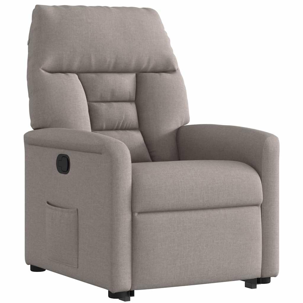 Elektrischer Relaxsessel mit Aufstehhilfe, Taupe, 72×90×99 cm, Polyester, Liegefunktion, Seniorengerecht