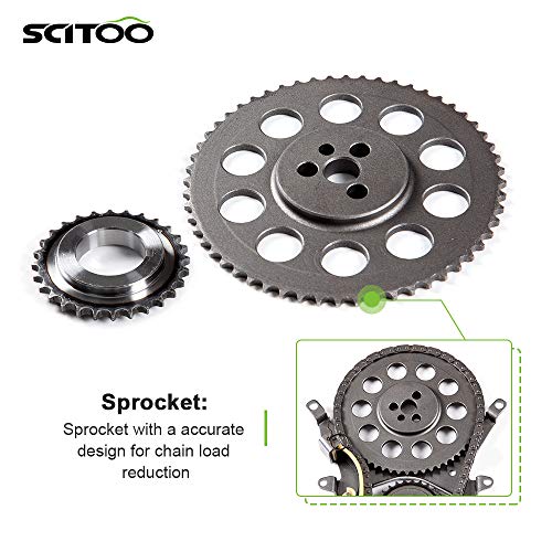 Scitoo 9-3212 Engine Timing Chain Kit Replaces For Chevrolet For Gmc Express 1500 Savana 1500 Silverado Sierra 1500 Astro Blazer 2500 Safari Savana 2500 S10 P30 Sonoma 4.3L 1999-2006 #TOP2