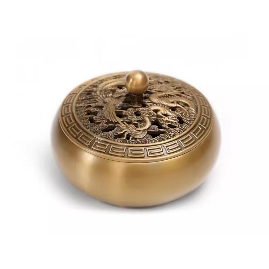 Incense Holder Base Copper Incense Burner Household Antique Sandalwood Indoor Tea Ceremony Aromatherapy(B)