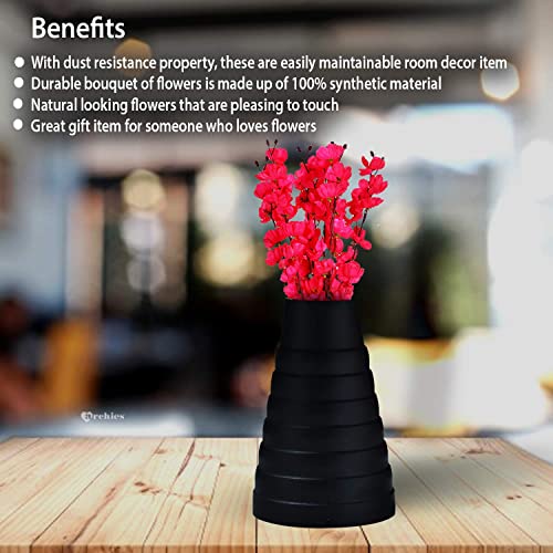 Image of Coolkart Artificial Orchid Flower Bunches, Pink | 60 cm Tall, 7 Heads, Home Decor, Decorative