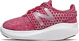 Synthetisch / Mesh New Balance Girls\' Coast v3 Hook and Loop Running Shoe, Magnetic Pink/Metallic, 3 W US Infant