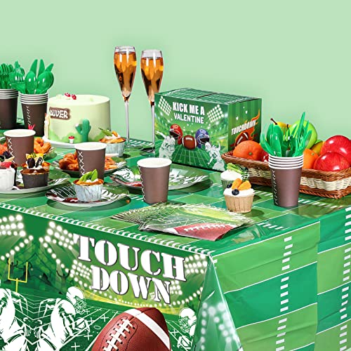 3 Pcs Plastic Football Table Cover Sport Theme Tablecloth Rectangular Game Day Table Cover Football Party Touchdown Tablecloth For Birthday Party Football Field Tailgate Decoration #TOP4