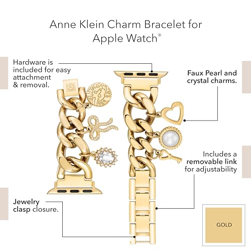 Image of Anne Klein Fashion Chain Bracelet for Apple Watch, Secure, Adjustable, Apple Watch Replacement Band, Fits Most Wrists