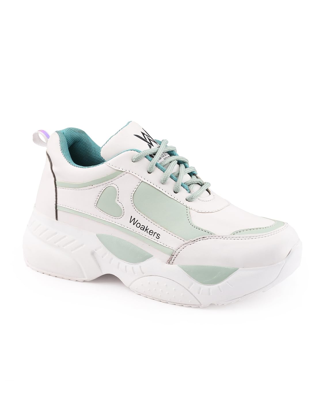 WOAKERS Synthetic Leather Casual Sneaker Shoes for Women (White, 9) (WOM-107) (B0CX5DRKX3) Amazon Price History, Amazon Price Tracker