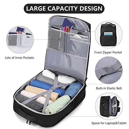 MAXTOP-Carry-On-Backpack-Business-Laptop-Backpacks-with-USB-Charging-Port-Large-Travel-Backpack-for-Women-Men-Outdoor-Rucksack-Casual-Daypack-for-Weekender-Business-Hiking-Black