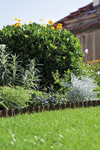 Gardena Beeteinfassung 9 cm hoch: Ideale Beet-Eingrenzung, auch für Rasenkanten, 9 m, gegen Wurzelausbreitung, Kunststoff, braun (530-20)