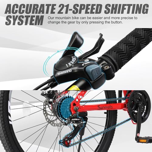 Ktaxon Folding Mountain Bike 21-Speed Adult Bikes 26/27.5