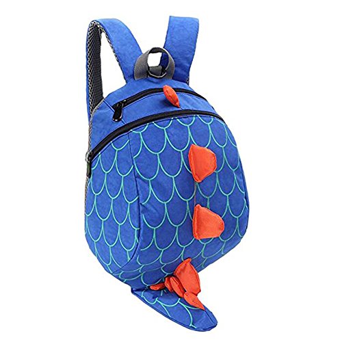 DafenQ Mochila Infantil Dinosaurio Bolsas PequeñA Bebes Guarderia Bolsa con Arneses de Seguridad para Niños (Azul)