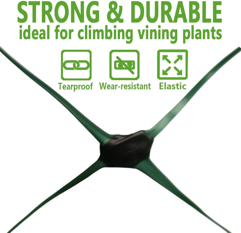 POYEE Trellis Netting - 6.5 Ft x 50 Ft, Heavy Duty Net Support for Climbing Vining Plants. (2 x 15 Meters)