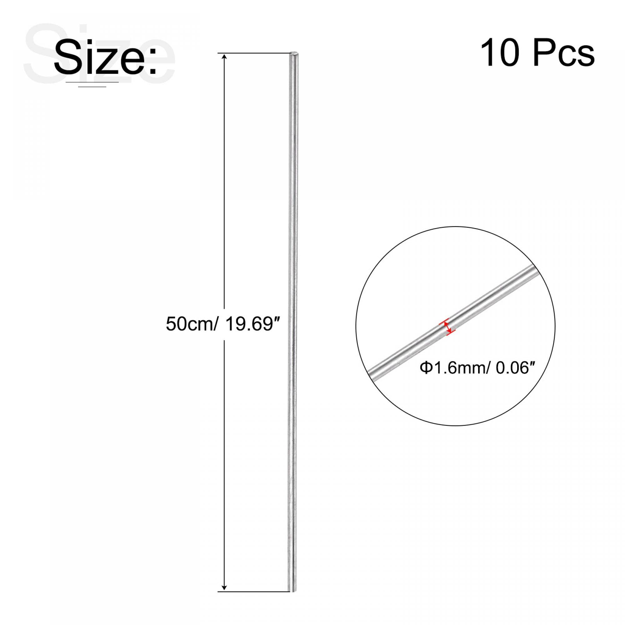 uxcell Asta di saldatura TIG in acciaio inox 304 1/16" x 20" 10Pcs