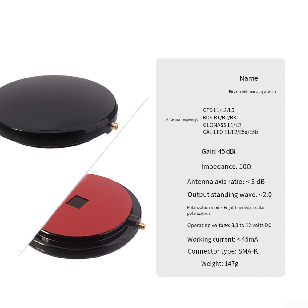 Antenna GNSS a piena frequenza con connettore, impermeabile IP67, guadagno 45dBi, impedenza 50 Ohm, GPS multi-banda L1/L2/L5, BDS B1/B2/B3, GLONASS L1/L2, per applicazioni di misurazione ad alta