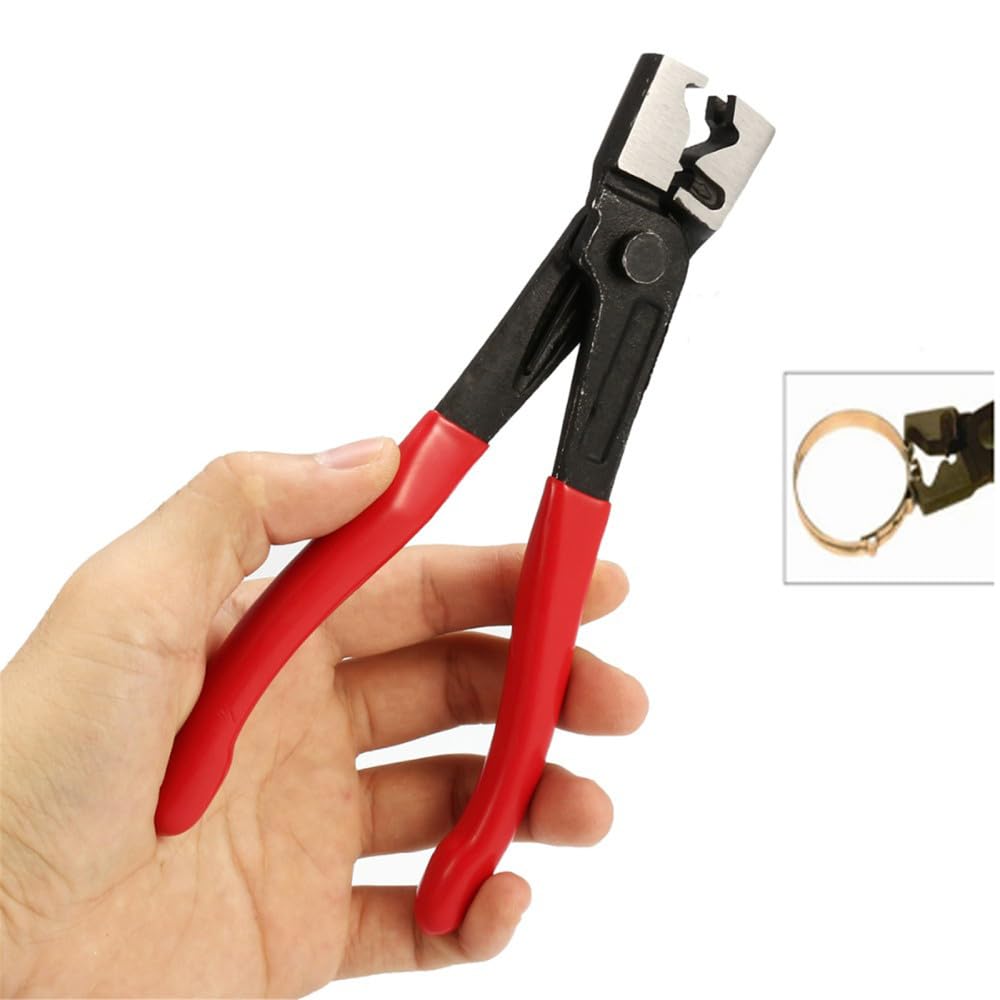 45/80/100 alicates de abrazadera de oreja continuos de acero inoxidable, kit de abrazaderas de manguera de una sola oreja con alicates, anillos de presión para mangueras de tubería, 100 alicates de ab