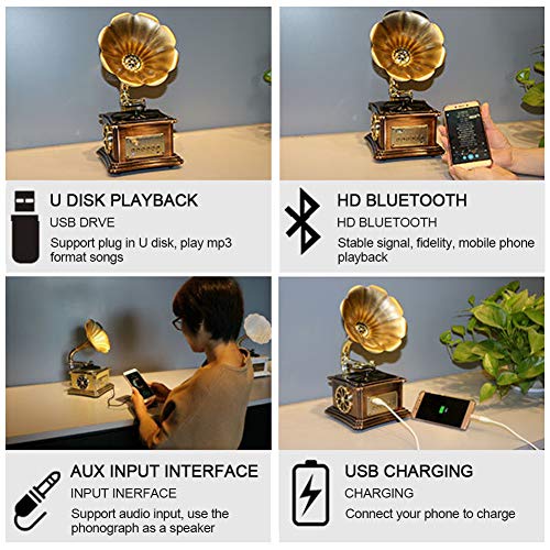 TITO Haut-parleur Bluetooth rétro – Platine vinyle – Platine vinyle – Haut-parleur sans fil – Lecteur CD – Entrée… - Les Beatles, Paul McCartney, John Lennon, RIngo Starr, George Harrison TITO Haut-parleur Bluetooth rétro - Platine vinyle - Platine vinyle - Haut-parleur sans fil - Lecteur CD - Entrée… – Image 6