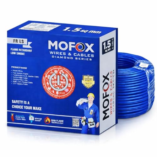 Image of MOFOX Diamond Series FR /FRLS Electrical Wire, Multi-Strand Copper Conductor 90 Meter (BLUE, 1.50 SQ MM)