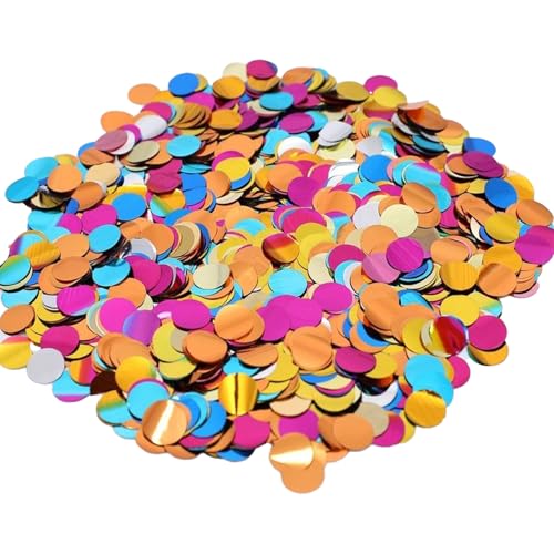 Lot de 10 Sachets Confettis Ronds Multicolores Paillettes pour Décoration Table Anniversaire Mariage Baptême, Accessoire Fête Carnaval et Remplissage...