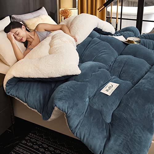 Tauzveok Cozy Thicker Warmth Quilt Comforter, Soft Super Thick Winter Warm Blanket Artificial Lamb Cashmere Weighted Blankets for Beds,cowboy,220 * 240cm 5 kg