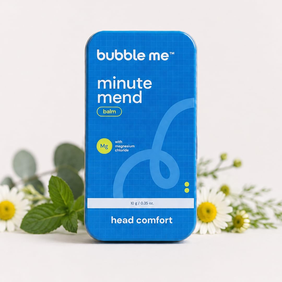 Bubble Me Minute Mend Magnesium Balm | Magnesium Chloride | Peppermint | Eucalyptus | Chamomile | Migraine Headache Relief | 10g