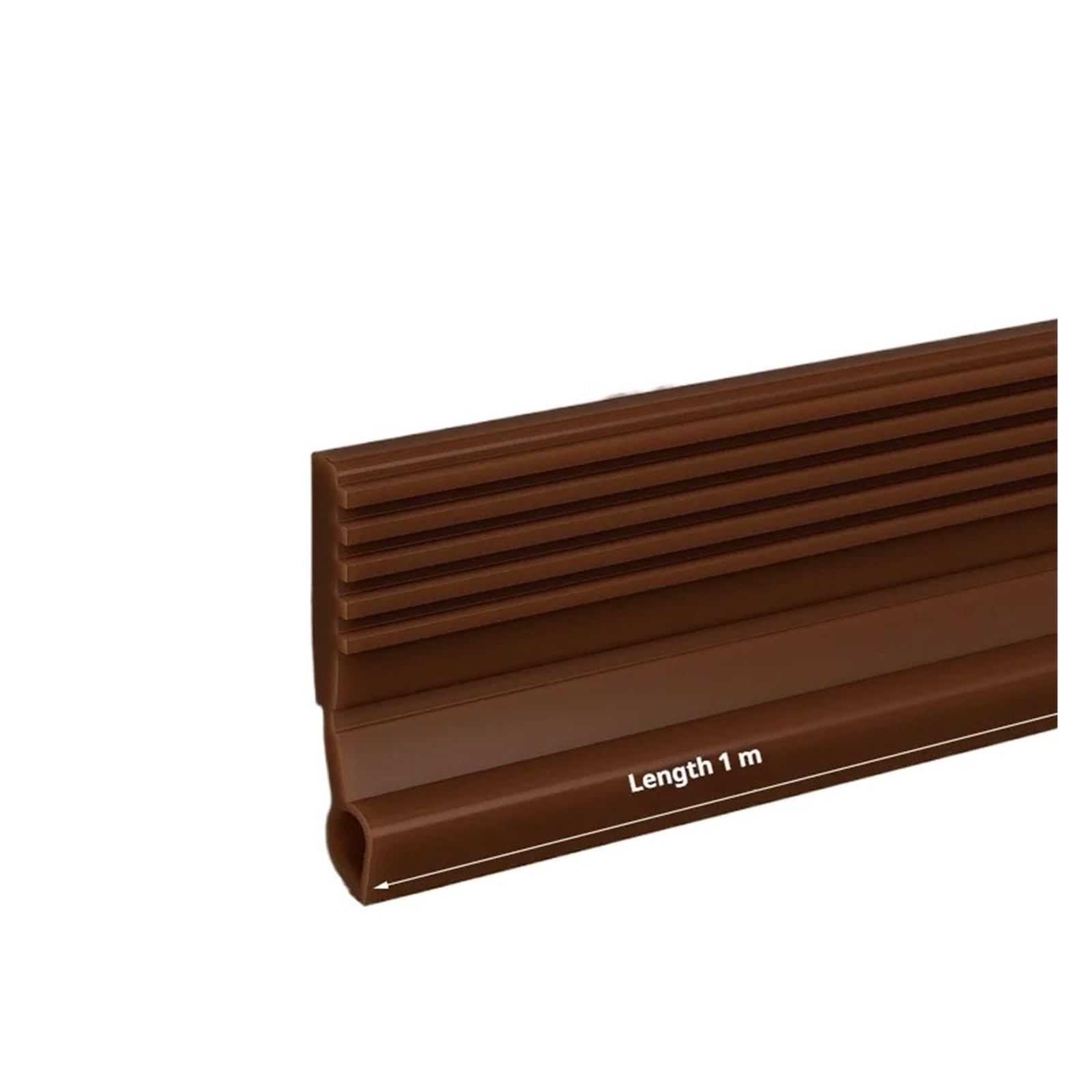 Draft Excluder For Doors 28/50mm Height Door Seal Strip Flexible Soft TPE Under Door Weatherstrip 1M Self-Adhesive Dustproof Windproof Stripping(Small Brown G4629B)