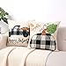 Set of 4 Thanksgiving Pillow Covers Black and White Buffalo Check Plaid Grateful Thankful Blessd Farmhouse Decorative Throw Pillow Covers 20x20 Inch for Sofa Couch Decor