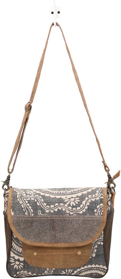 Myra Bag Cloth Purses for Women - Canvas Bag with Real Leather Detailing, Floral Mosaic Pattern Fabric Purses for Women - Image 5