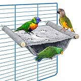 Nobgum Winter Warm Bird Bed, Luminous Hanging Bird Bed for Cage, Double Layer Snuggle Hut Birds Nest for Parakeets Budgie Parrot Cockatiel Lovebird Finch