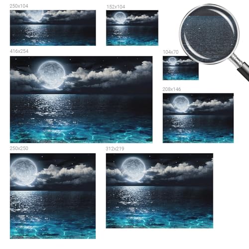 Murales autoadhesivos lavables con estampado de mar nocturno 152x104 cm para cuartos 6