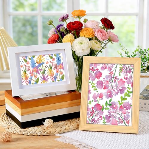 Konsait 24 Sheets Spring Floral Scrapbook Paper 12x12, Double Sided Flower Pattern Paper Spring Decorative Papers Floral Cardstock Pad Origami Papers for Card Making Scrapbook Supplies
