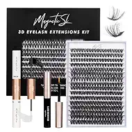DIY Lash Extensions Kit 320pcs Individual Lashes Clusters 60D 80D Eyelash Extension Kit with Applicator and Lash Bond&Seal,Clusters Lash Glue Remover For False Eyelash Mix 10-16mm (60D+80D KIT)