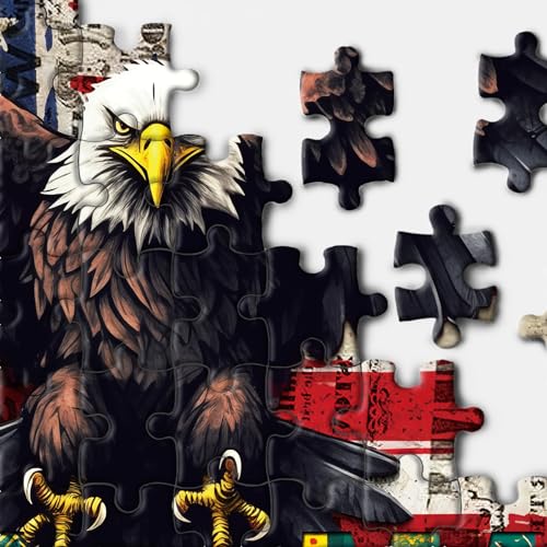 United States Flag Eagle Puzzles for Adults 1000 piezas, rompecabezas patriótico de fe USA, puzzle inspirador de ave del país miniatura 4