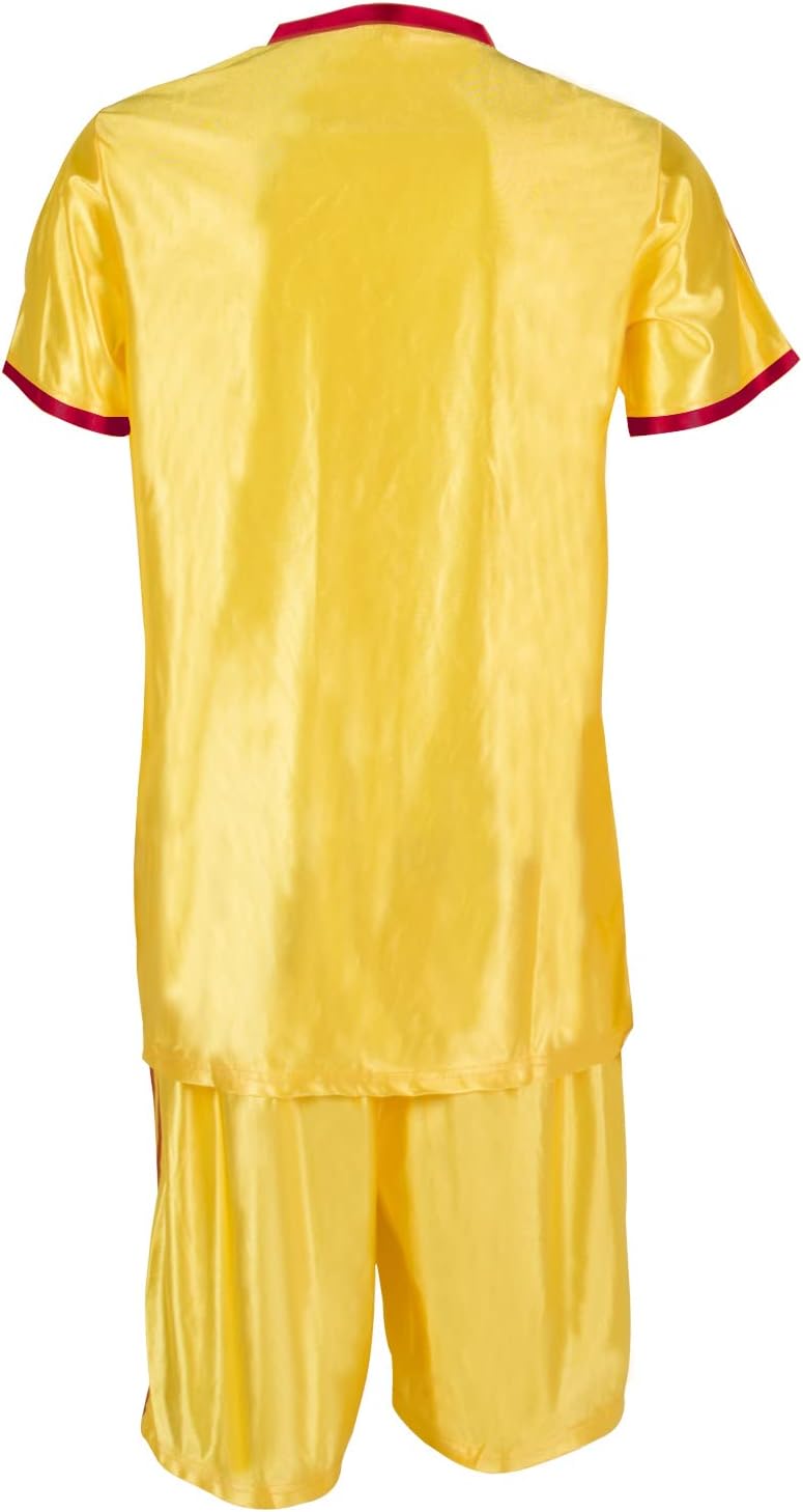Yellow Sports Dodgeball Jersey and Shorts with Handband and Wristbands Adult Average Gym Halloween Costume Sets