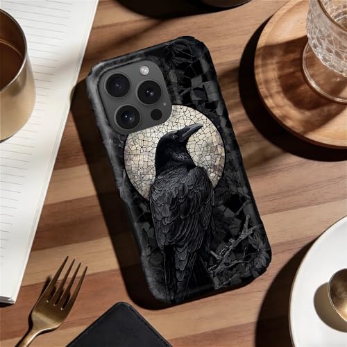 Coque iPhone 15 Pro MagSafe antichoc double couche noire luxueuse