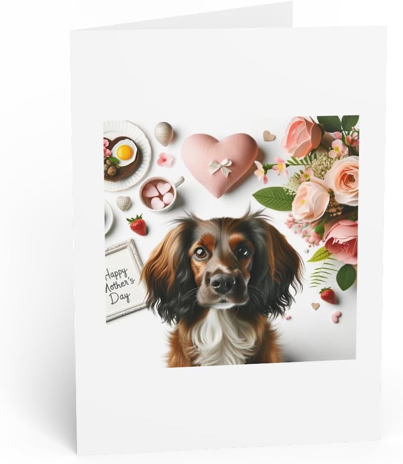 DistinctInk Greeting Card/Note Card - Field Spaniel Mother's Day - PACK of 25