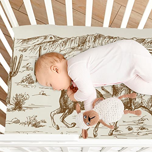 West Desert Cowboys Crib Sheet For Boys Girls Stretch Baby Toddler Crib Fitted Sheets Soft Baby Mattress Cover Bed Sheet For Unisex Newborn Crib Mattress S #TOP6