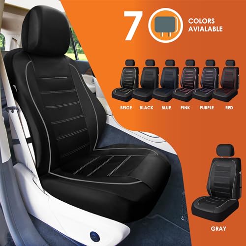 Image of Universal Fit Premier Leatherette Seat Covers - Full Set - Gray