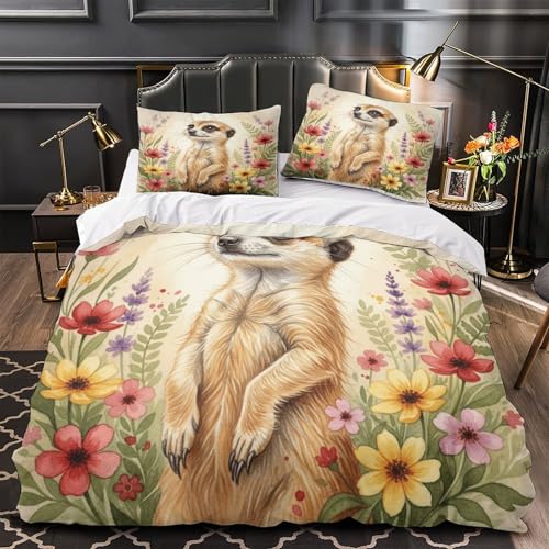 Housse de couette suricate 3D en microfibre durable de qualité supérieure - 2