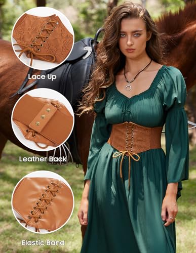 Scarlet Darkness Corset Belts for Women Lace-up Tied Waspie Waist Belt Renaissance Corset2