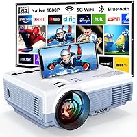 FUDONI Upgrade Native 1080P 4K Support 14000-Lumens Portable Video Projector, Compatible w HDMI/USB/TV Stick/Laptop/iOS Android Phone