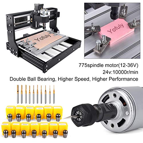 Yofuly 3000mW Laser Engraver CNC 3018 Pro Engraving Machine, 3 Axis