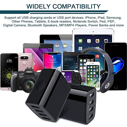 Usb Wall Charger, 2-Pack Ailkin 4.8A 4-Port Usb Plug Cube Brick Charging Box Wall Charger Plug, Usb Charging Block For Iphone 14 13 Pro Max 12 11Pro Max/Xr/Xs/8/7 Plus/6S, Samsung Galaxy S22 S21 S20 #TOP6