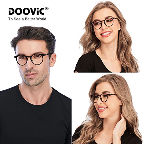Image of DOOViC Reading Glasses Blue Light Blocking 4 Pack, Retro Fashion Round Computer Glasses Anti Eye Strain Readers for Women Men 3.5 Strength