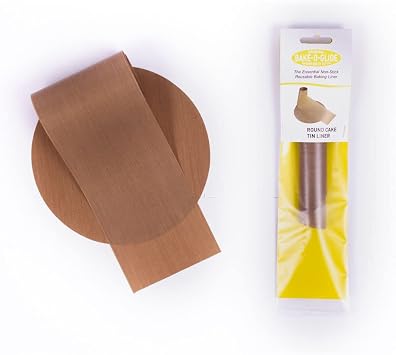 Bake-O-Glide RDPCT1000 Cake Tin Liner Set, Woven Glass Fabric Coated in 100% PTFE, Brown, 12" / 300mm