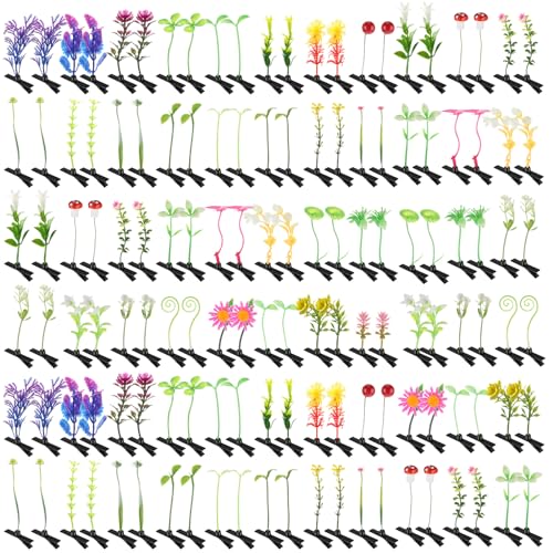 Tigeen 100 Pcs Rave Sprouts Bean Sprout Funny Hair Clips Mixed Style Plant Hairpins Hair Accessories for Home Party Irish(Mixed Style)