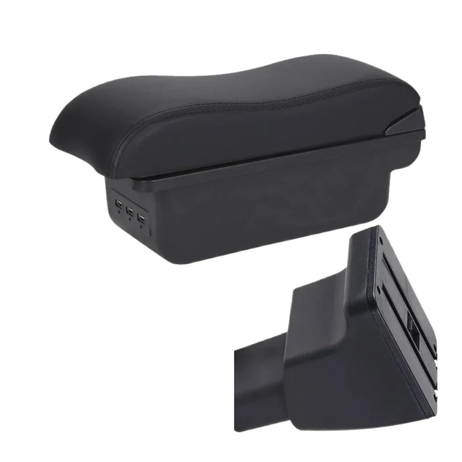 UMDJJU For Hyundai For I10 2010-2019 Armrest Box Car Interior Parts Details Retrofit Storage Accessory Styling Car Centre Console Armrest Box(B2 Black line 3USB)