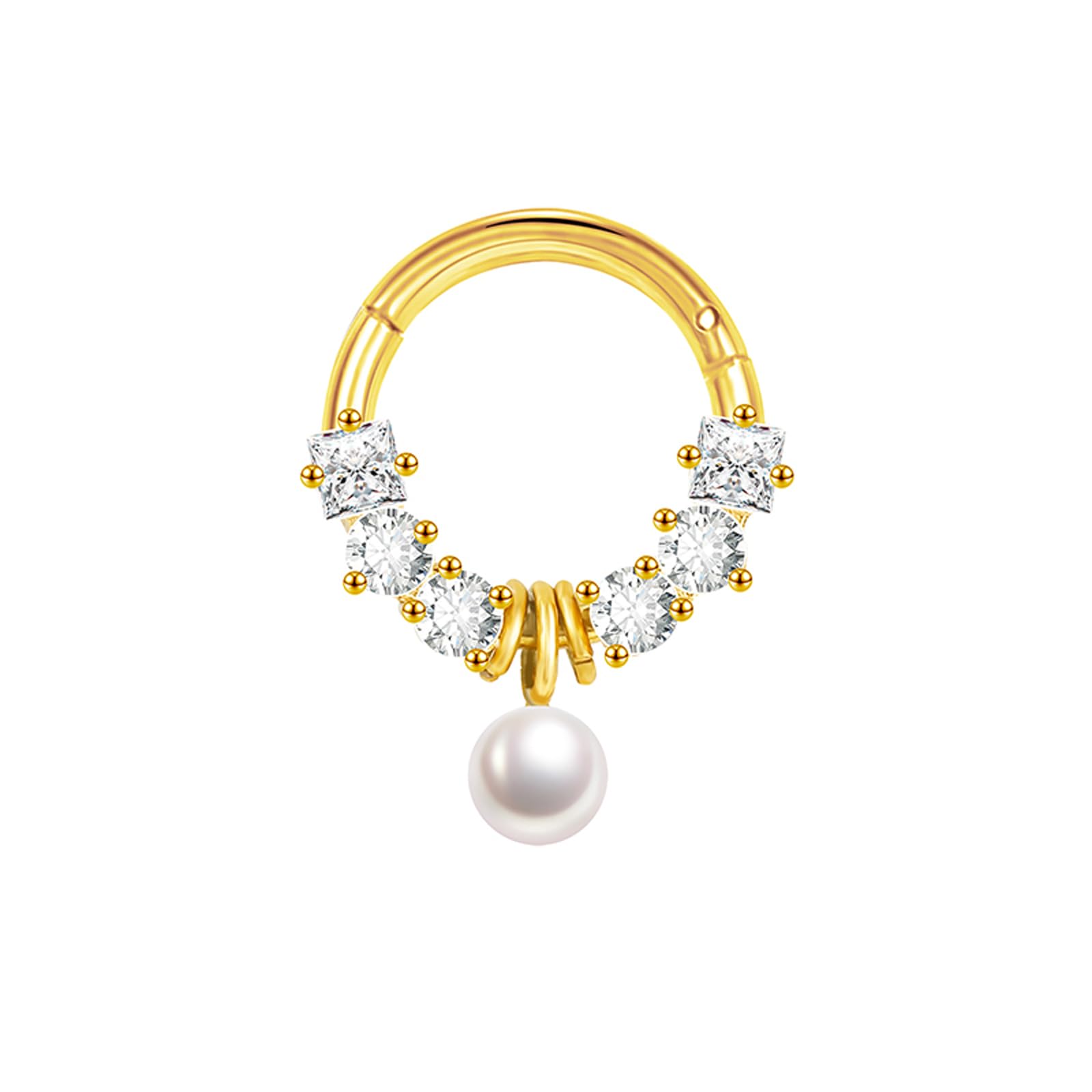 LunaLoop Hoop Nose Rings for Women Septum Nose Rings Gold Silver 16g Nose Piercings Jewelry 316L Surgical Steel Conch Rook Helix Piercing Jewelry CZ Cartilage Hoop Earring